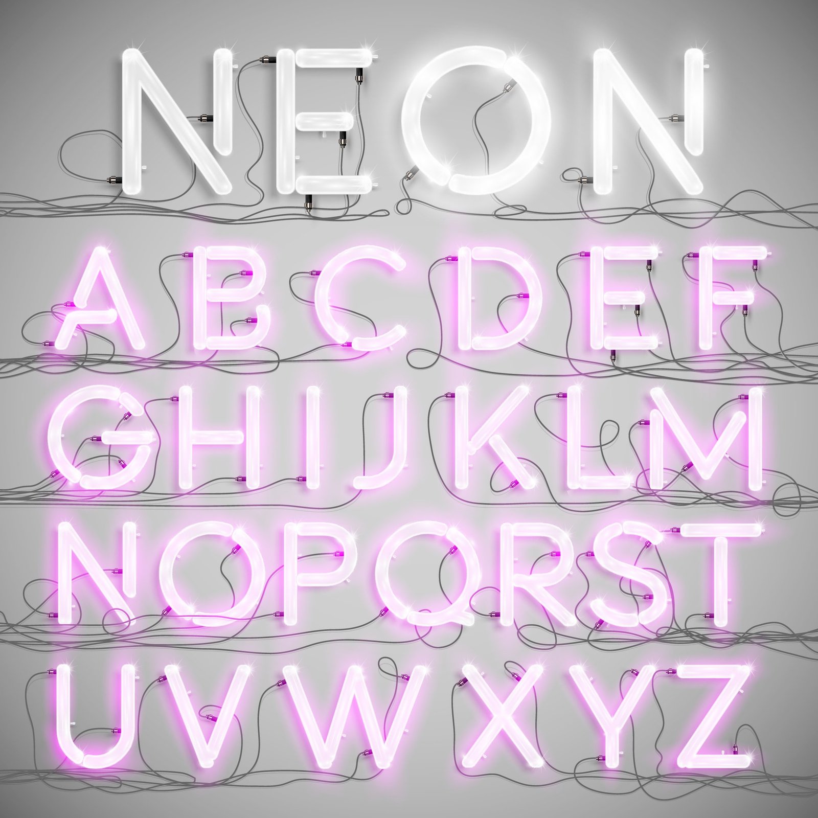 Image of Neon Sign Color Pink and white