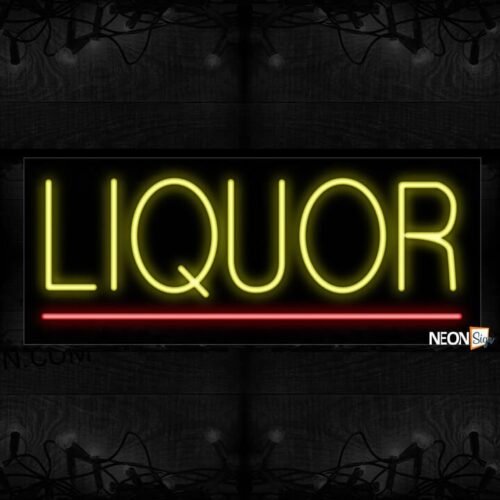 Liquor With Red Line Neon Sign