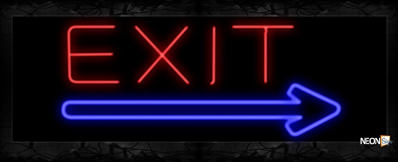 Exit With Arrow Sign Logo Neon Sign