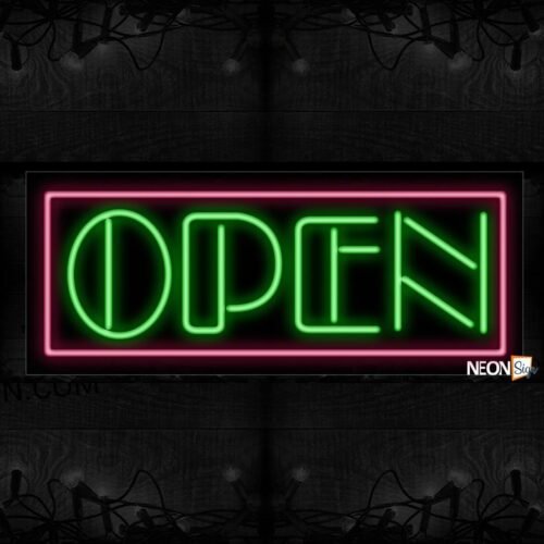 Open With Border Neon Sign