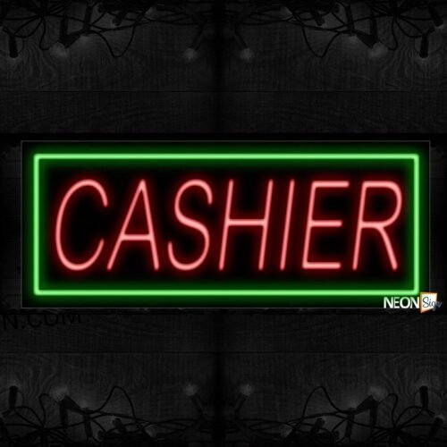 Cashier With Border Neon Sign