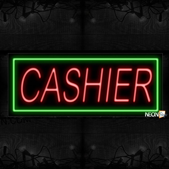 Cashier With Border Neon Sign