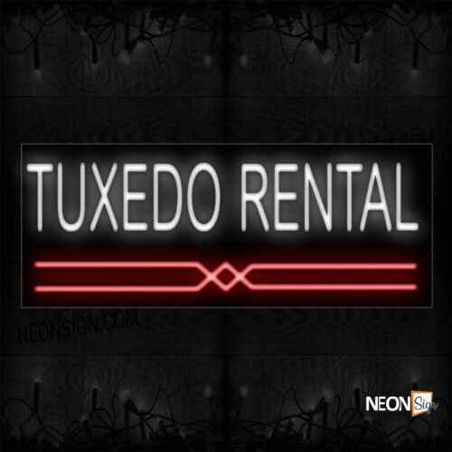 Tuxedo Rental With Underline Neon Sign