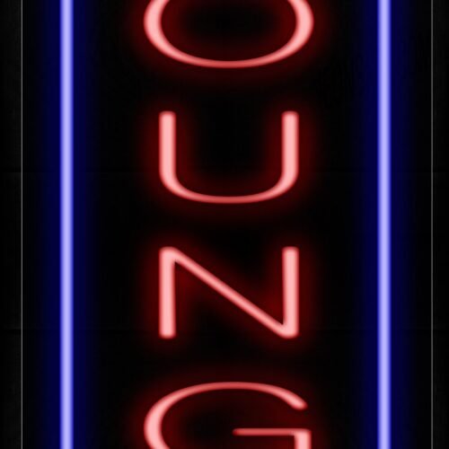Lounge With Blue Border Neon Sign