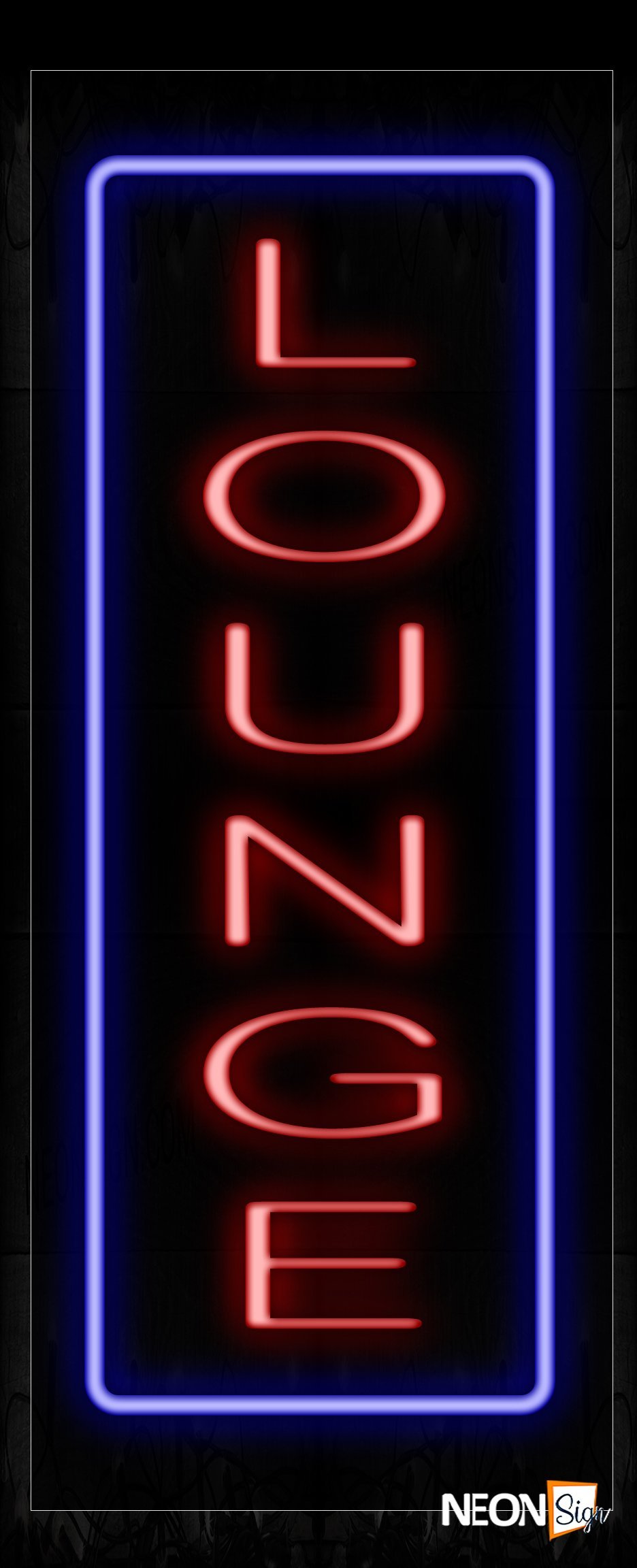 Lounge With Blue Border Neon Sign
