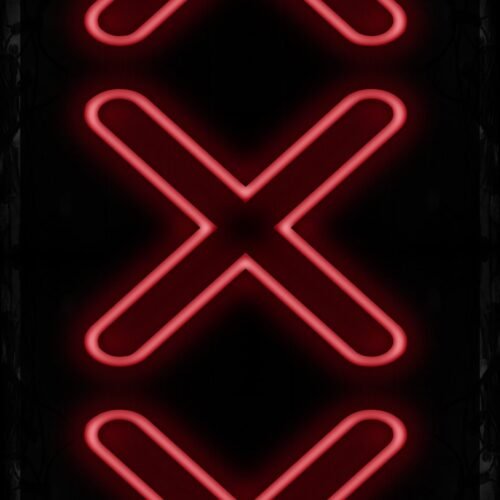 3 X With Vertical Border Led Bulb Neon Sign