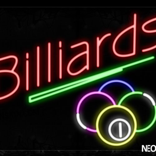 Billiards With 4 Balls Traditional Neon