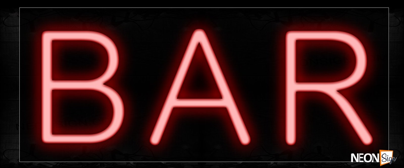 Bar In Red Neon Sign