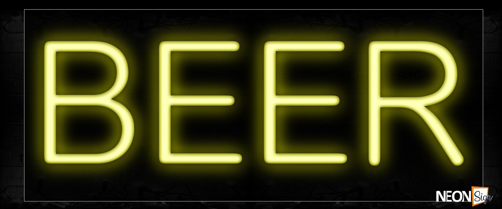 Beer In Yellow Neon Sign