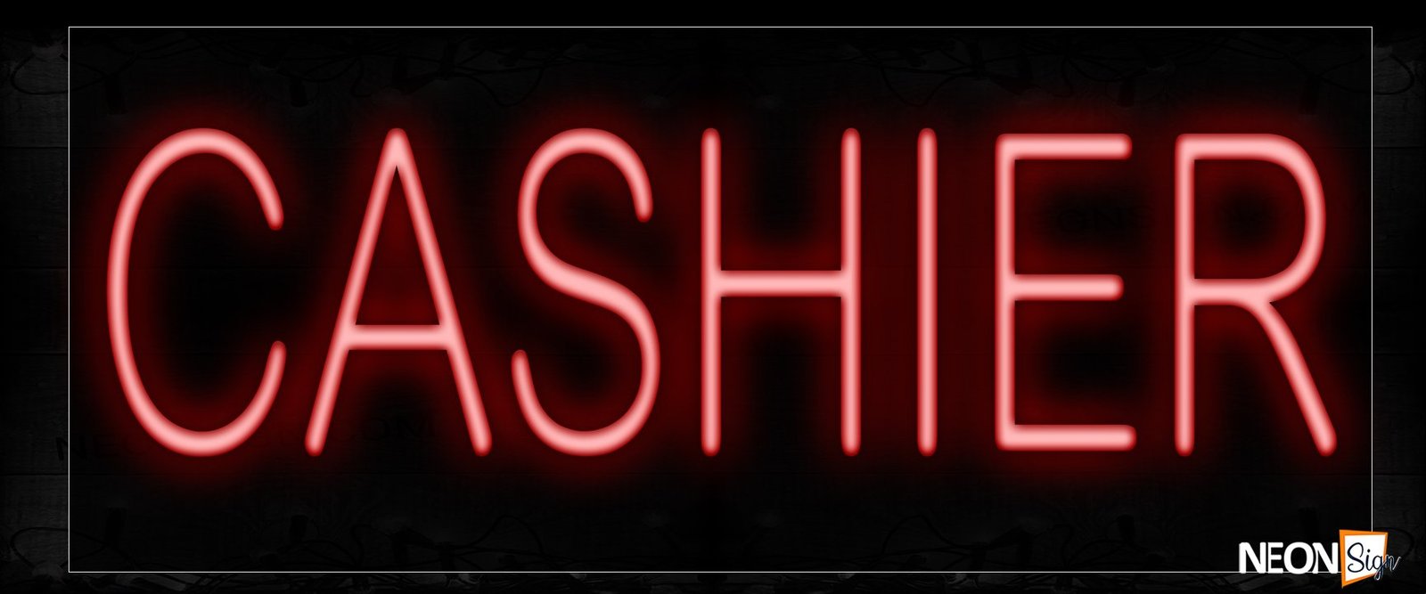 Cashier In Red Neon Sign