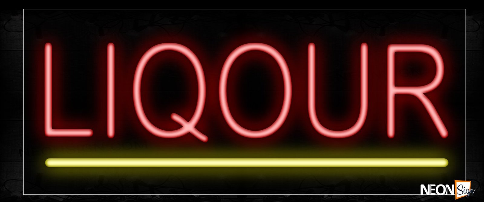 Liquor With Underline Neon Sign