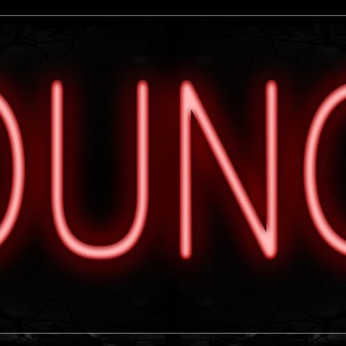 Image of Lounge In Red Neon Signs_10x24 Black Backing