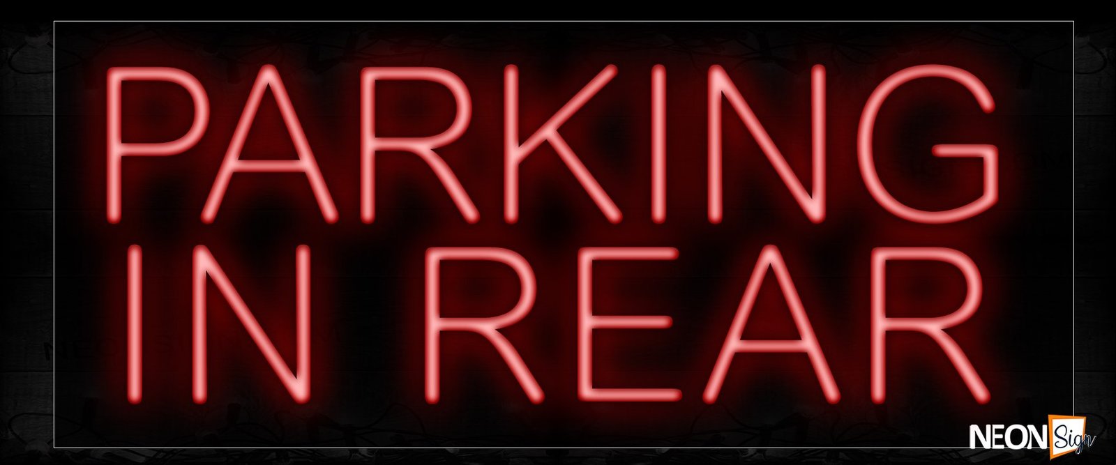 Parking In Rear In Red Neon Sign
