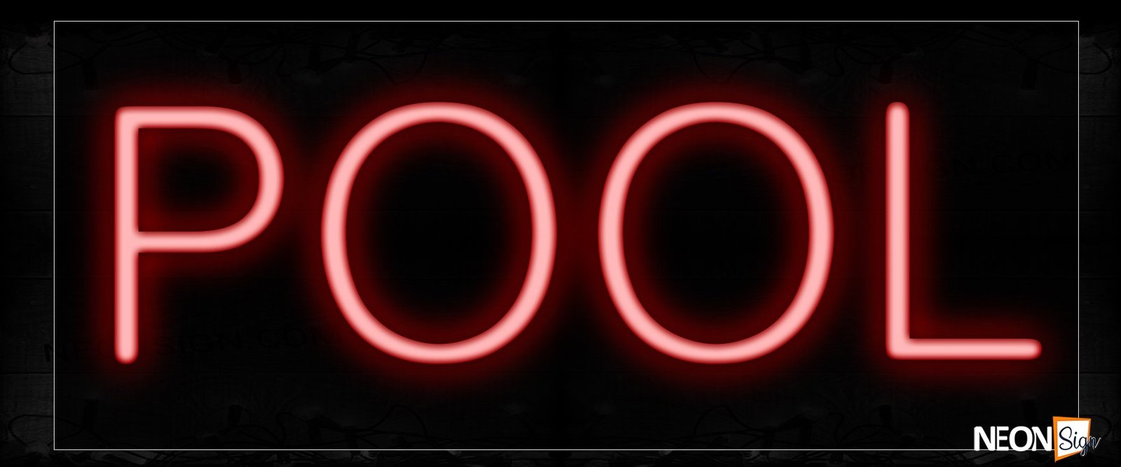 Pool Super Simple Red Text Traditional Neon