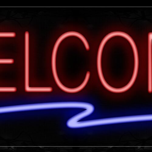 Welcome With Wavy Underline Neon Sign