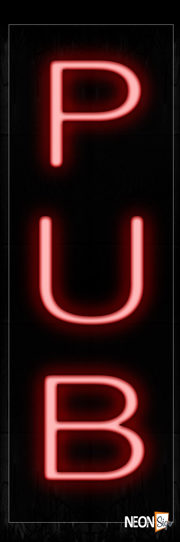 Pub In Red (Vertical) Neon Sign