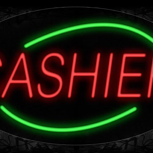 Cashier With Arc Border Neon Sign