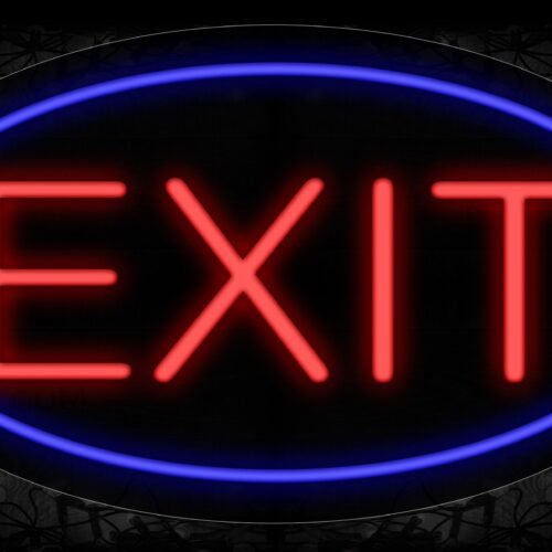 Exit With Circle Border Neon Sign