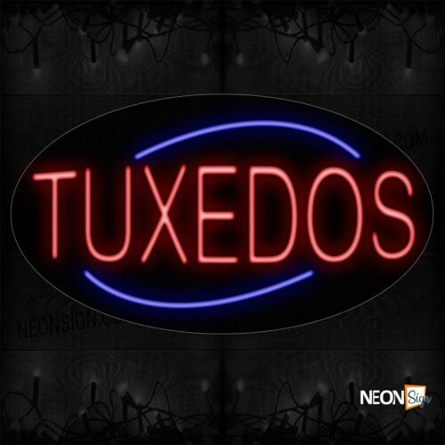 Tuxedos With Blue Arc Border Neon Sign