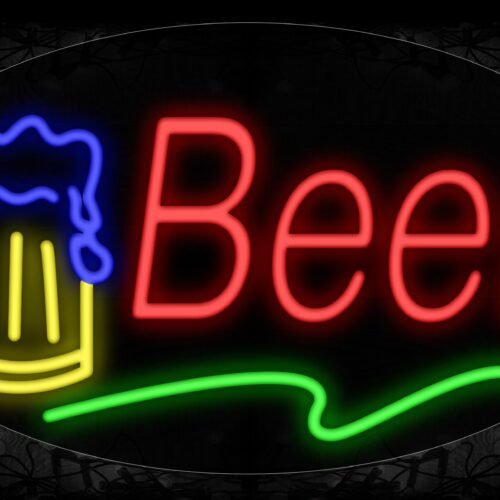 Beer With Beer Mug Logo Sign Neon Sign