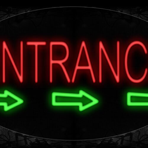 Entrance With Arrow Sign Logo Neon Sign