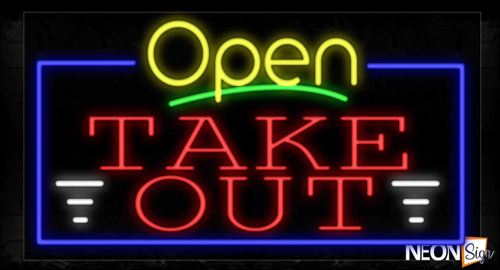 Take Out / Take Away Open Neon Signs