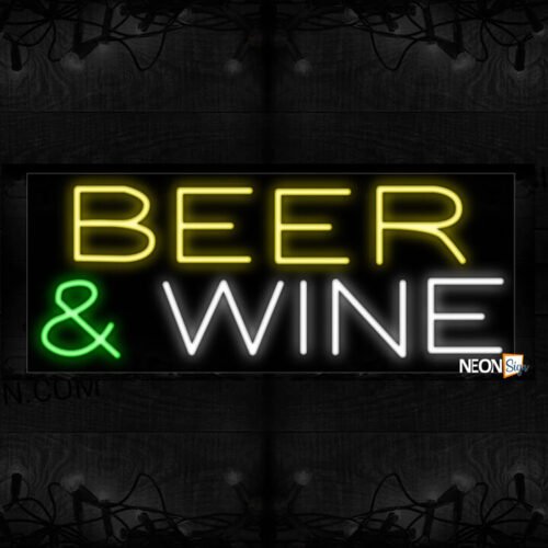 Beer And Wine All Caps Simple Text Traditional Neon