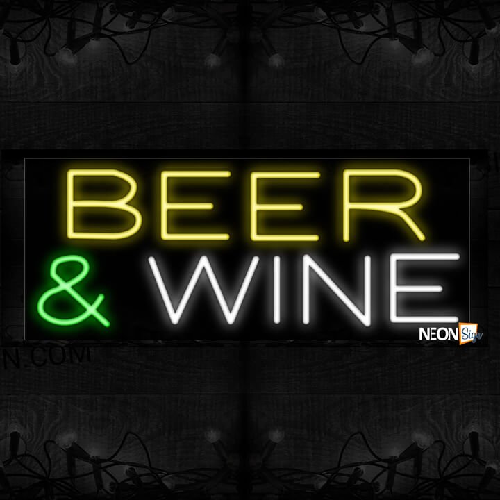 Beer And Wine All Caps Simple Text Traditional Neon