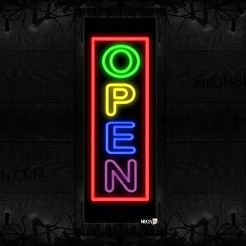 Colorful Open With Border Neon Sign