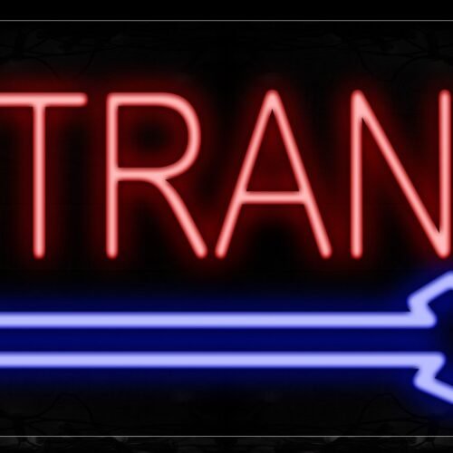 Entrance In Red With Arrow Neon Sign