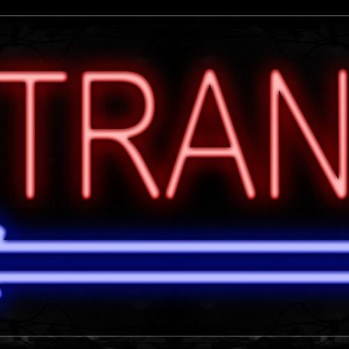 Entrance In Red With Blue Arrow Neon Sign