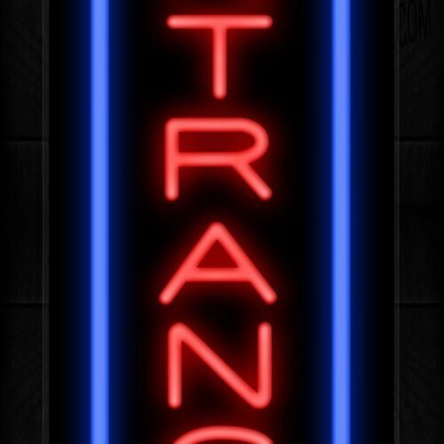 Entrance In Red With Blue Border Neon Sign