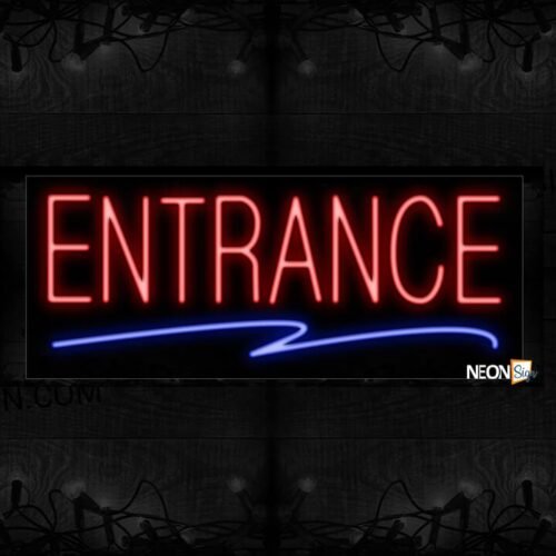 Entrance In Red With Blue Line Neon Sign