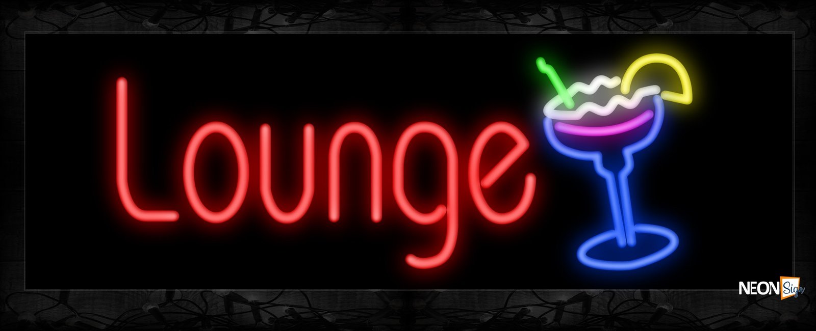Lounge With Martini Logo Neon Sign