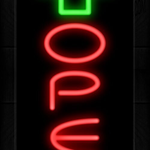 Open With Logo (Vertical) Neon Sign