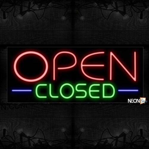 Open Closed With Line  Neon Sign