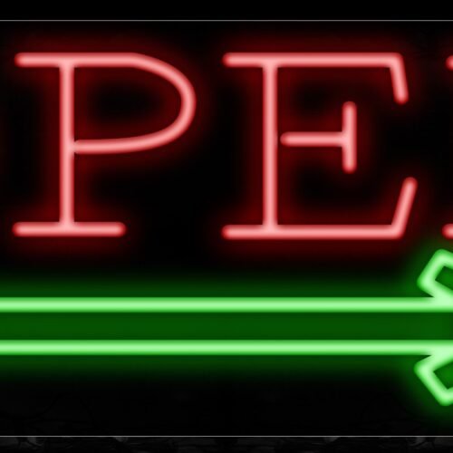 Open With All Caps And Right Arrow Traditional Neon