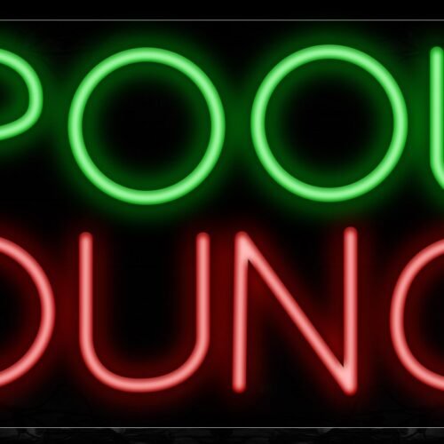 Pool Lounge With Blue Lines Neon Sign