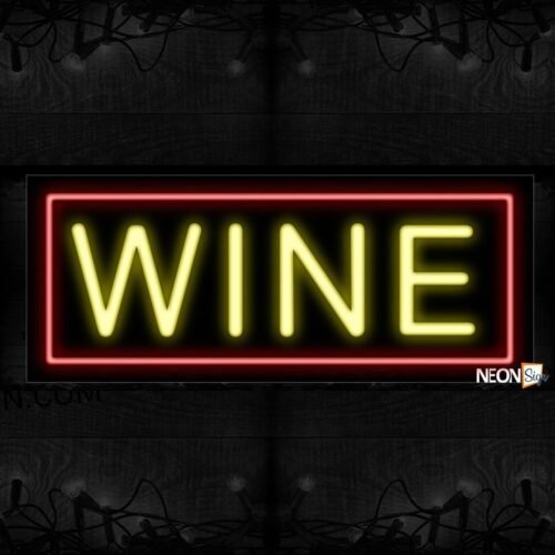 Wine With Border Neon Sign