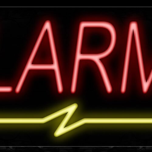 Image of 10007 Alarms with wavy underline Neon Sign_13x32 Black Backing