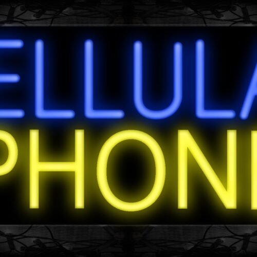 Image of 10034 Cellular Phone Neon Sign 13x32 Black Backing