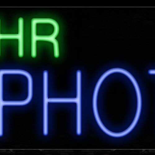 Image of 10110 1 double stroke Hr Photo Neon Sign_13x32 Black Backing