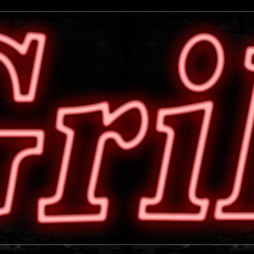 Image of 10246 Double Stroke Grill In Red Neon Signs_13x32 Black Backing