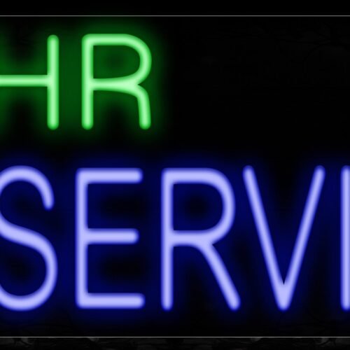 Image of 10290 1 HR SERVICE Neon Sign_13x32 Black Backing