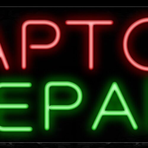 Image of 10485 Laptop Repair Neon Sign_13x32 Black Backing