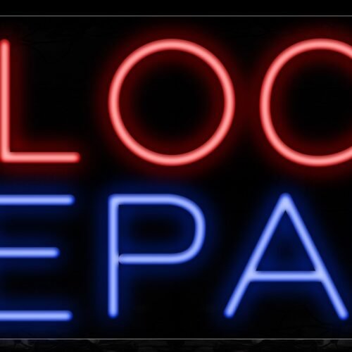 Image of 10528 Clock repair Neon Sign_13x32 Black Backing