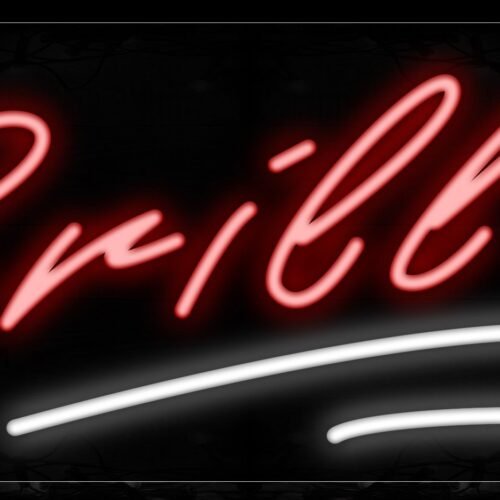 Image of 10554 Grill In Red With White Line_13x32 Black Backing