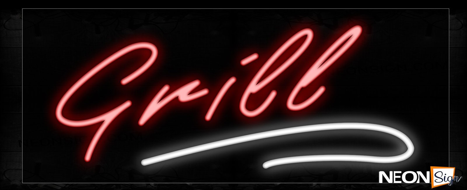 Image of 10554 Grill In Red With White Line_13x32 Black Backing