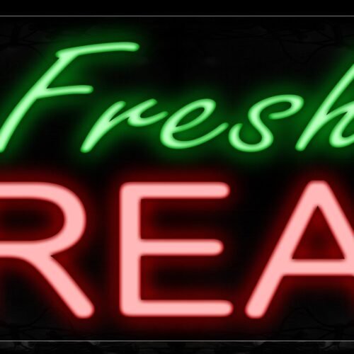 Image of 10798 Fresh Bread With Yellow Lines Neon Signs_13x32 Black Backing