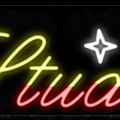 Image of 10905 Studio In 2 Color With Star Logo Neon Signs_13x27 Black Backing